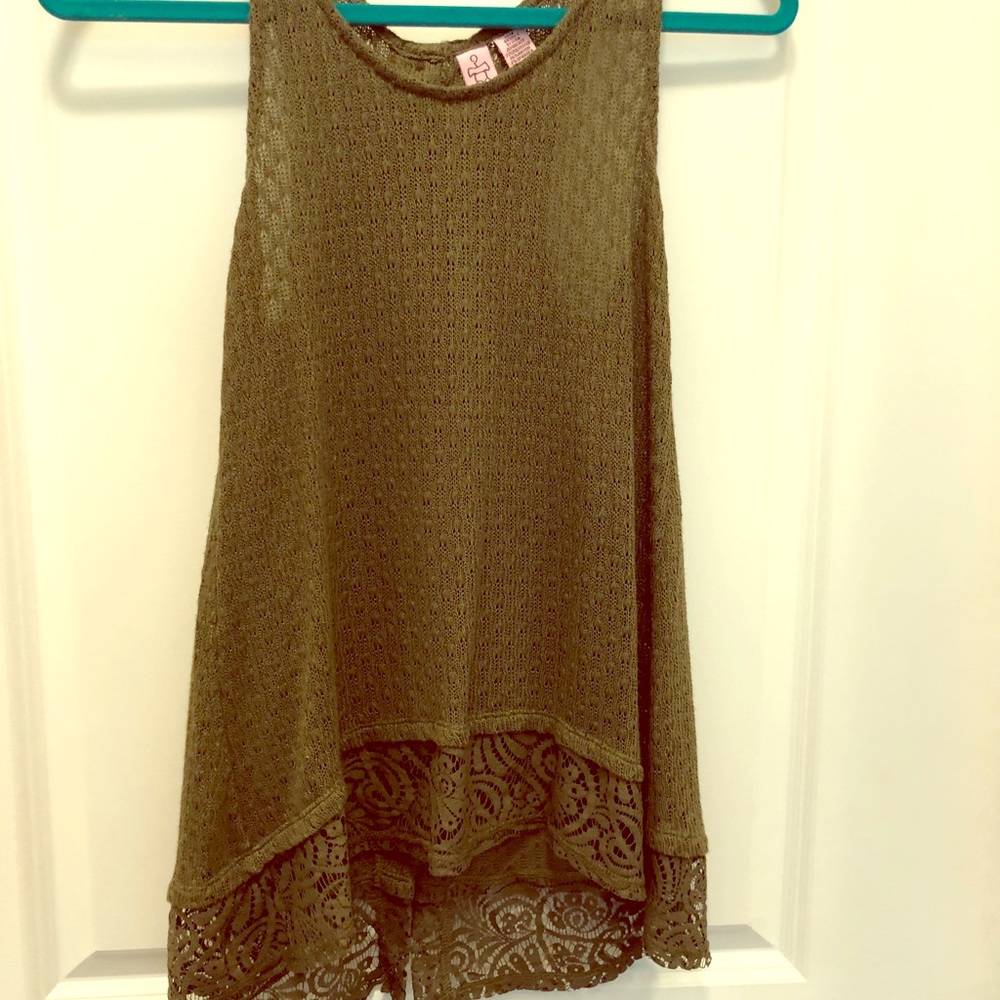 Green knit top